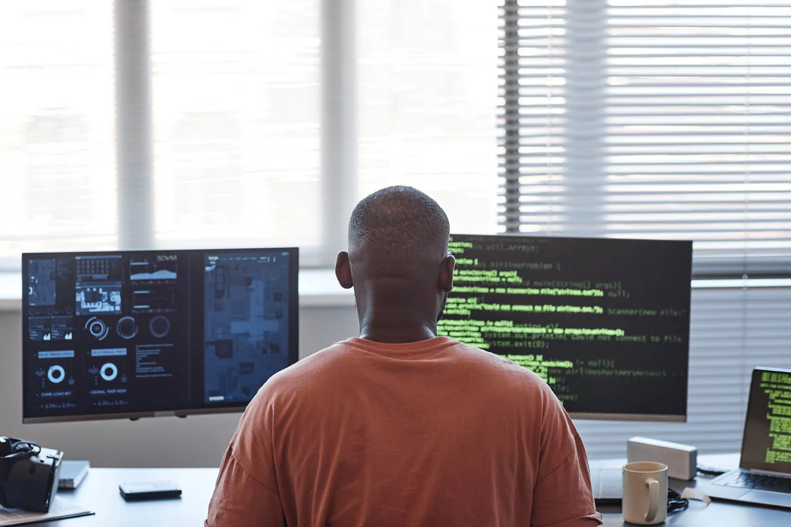 Team of developer programmer working on project in software deve